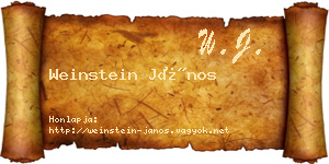 Weinstein János névjegykártya